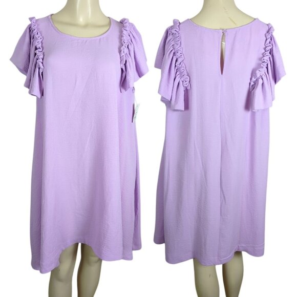 Haptics by Holly Harper Dresses & Skirts - Haptics by Holly Harper Lavender Ruffle cap Sleeve Tent Dress Summer Dress sz‎ S
